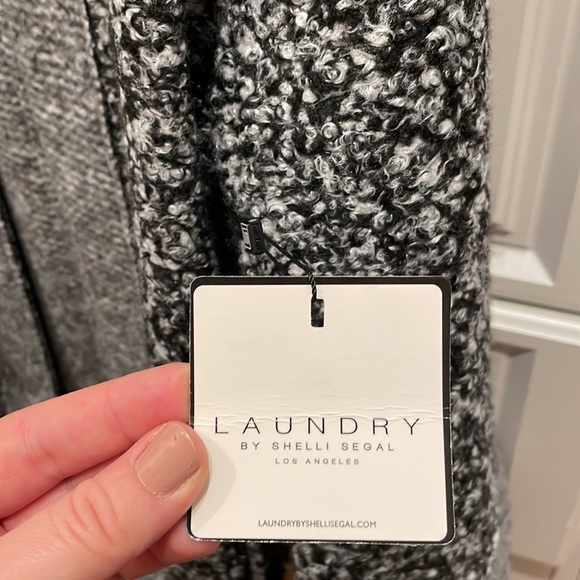 NWT Laundry by Shelli Segal Two Tone Boucle Knit Longline Cardigan - Picture 6 of 6